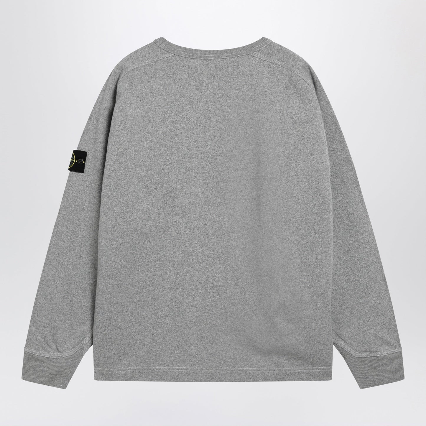 Stone Island Oversized Crewneck Sweatshirt With Raglan Sleeves In Melange Cotton In Grey Men STONE ISLAND