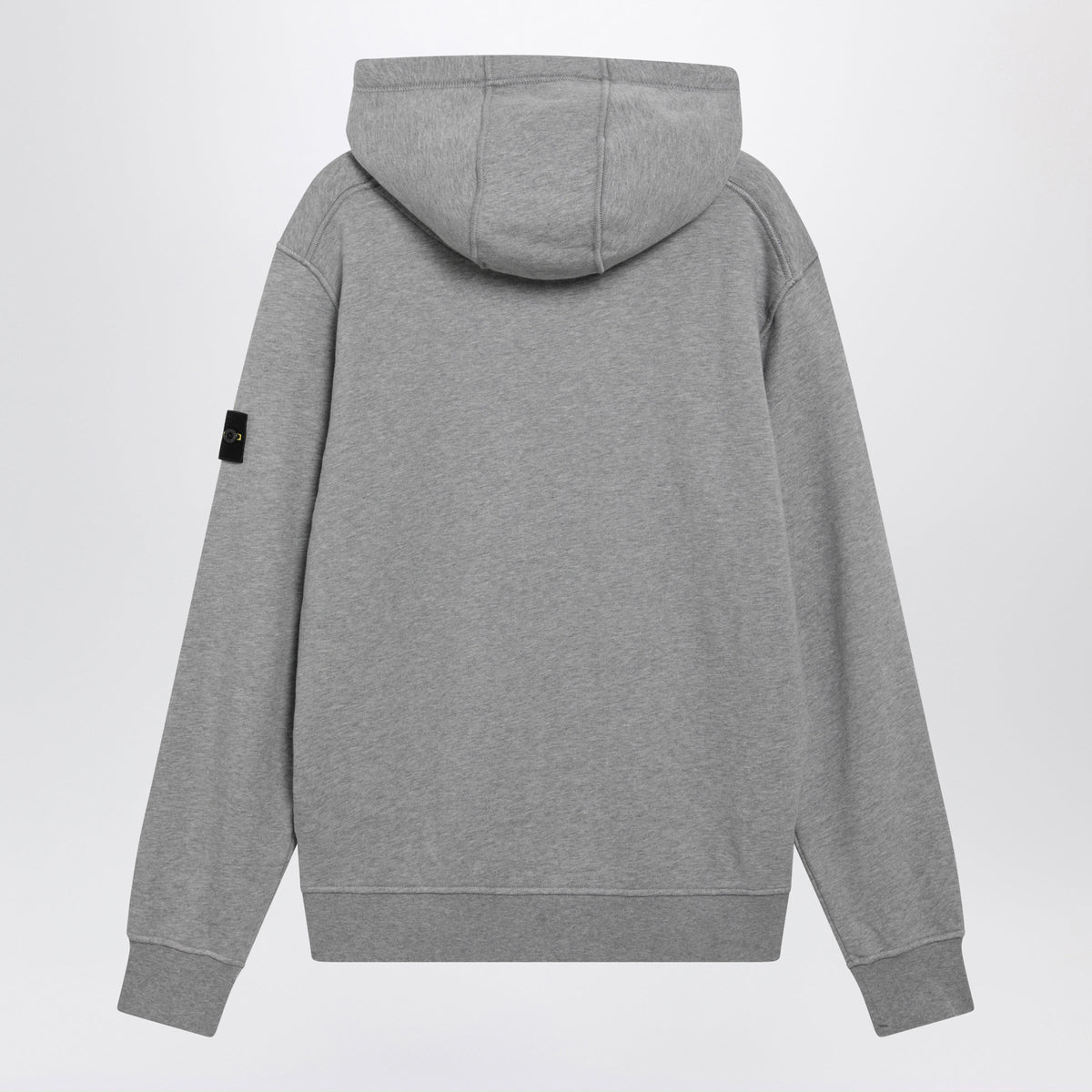 Stone Island Grey Melange Cotton Hoodie Men STONE ISLAND