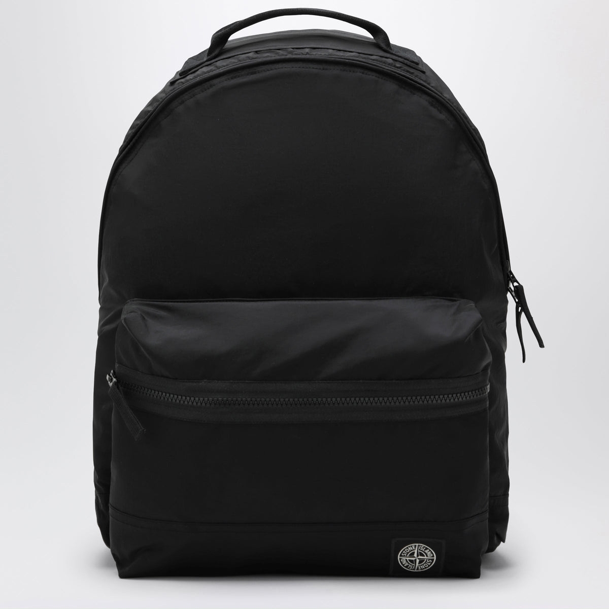 Stone Island Black Nylon Backpack With Logo Patch Men STONE ISLAND