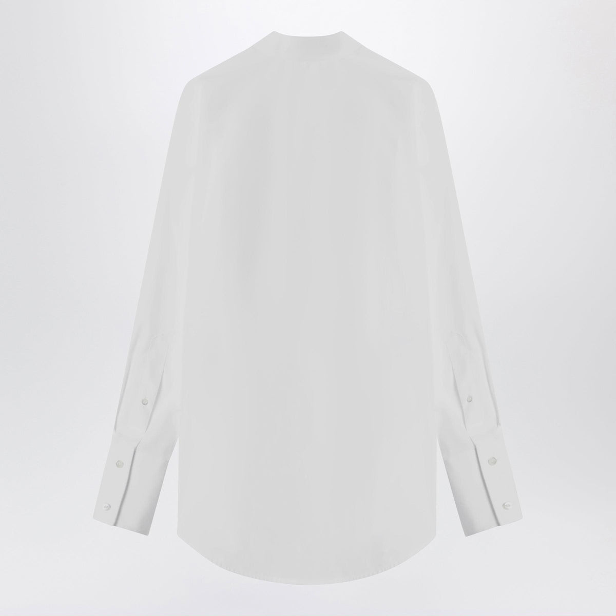 Maison Margiela Deep V-Neck Cotton Poplin Shirt In White Women MAISON MARGIELA