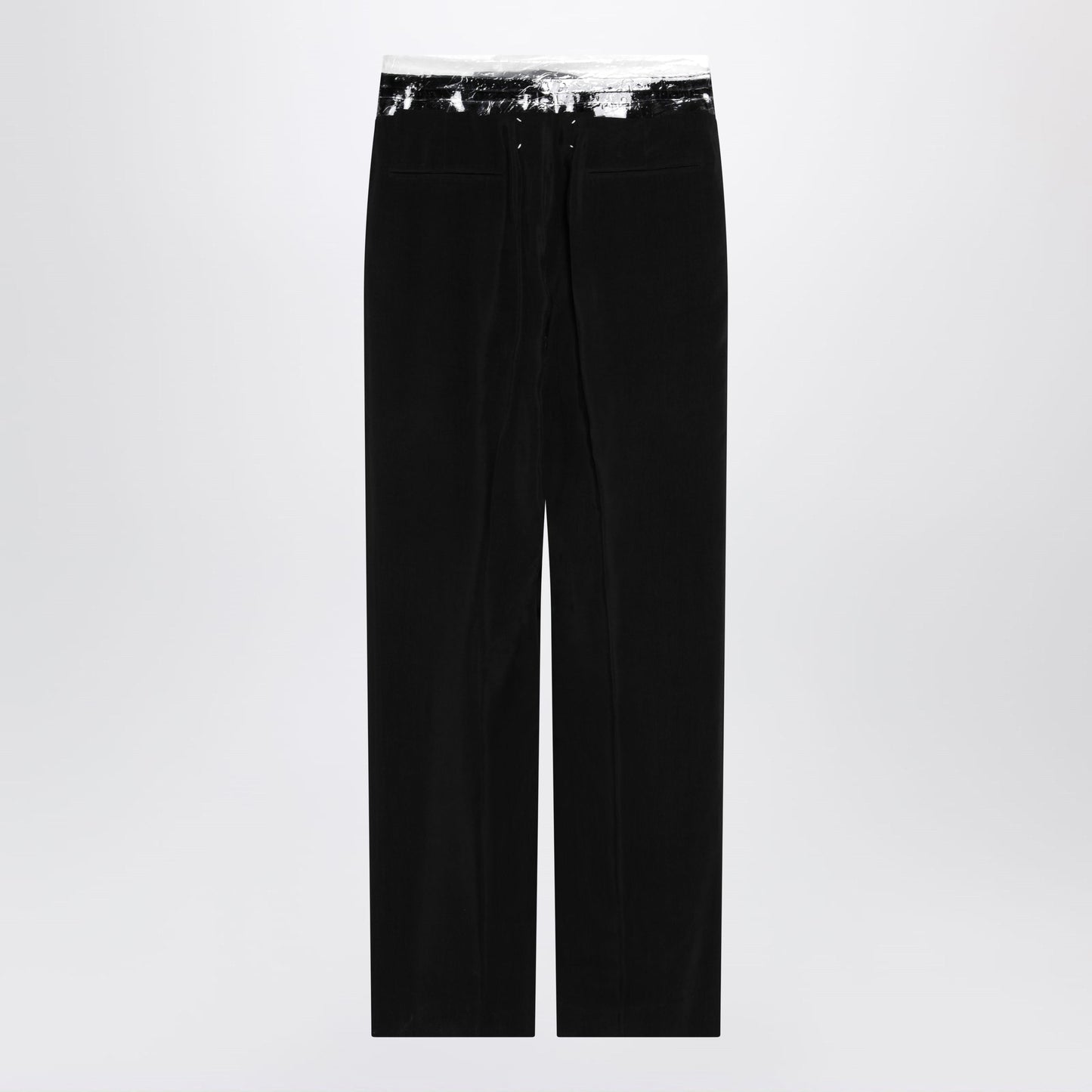 Maison Margiela Black Pants With Tape-Detail Waistband Women MAISON MARGIELA