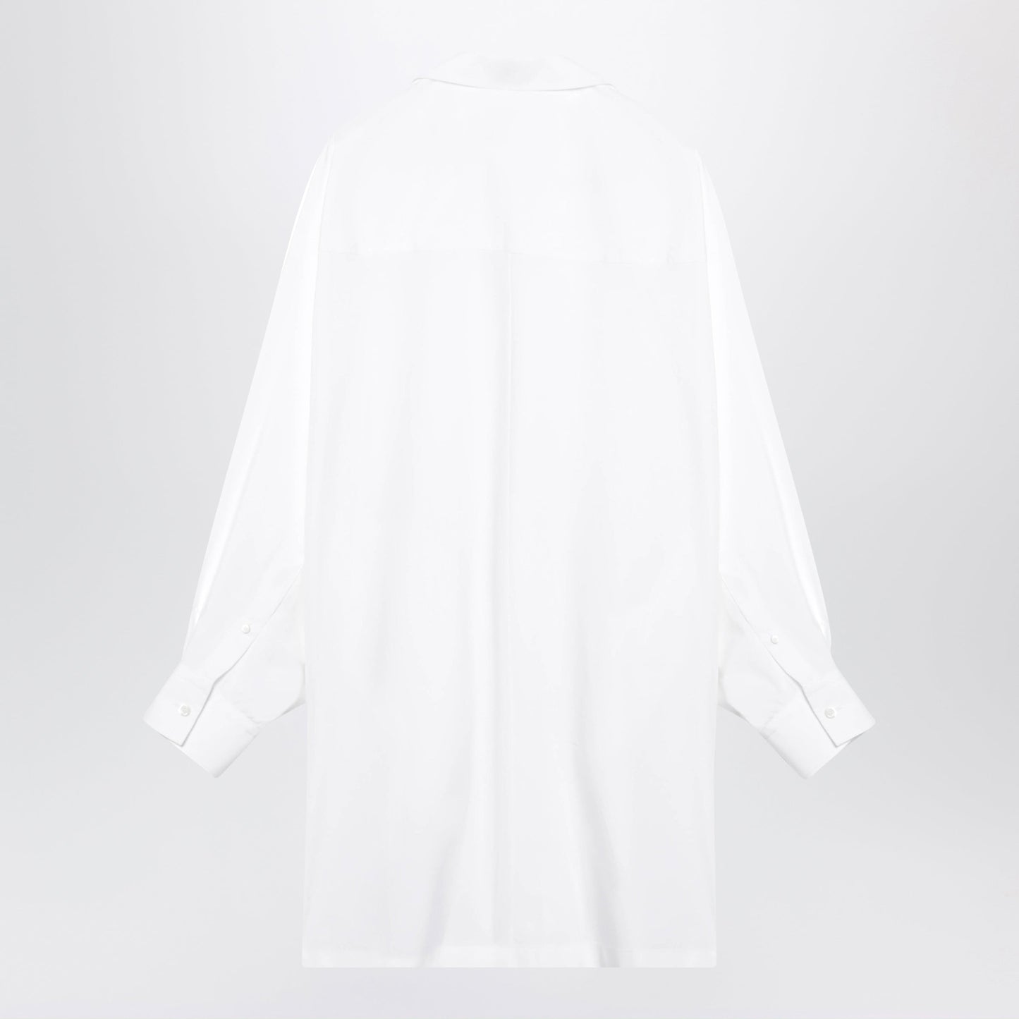 Loewe White Cotton Poplin Shirt Dress With Batwing Sleeves Women LOEWE