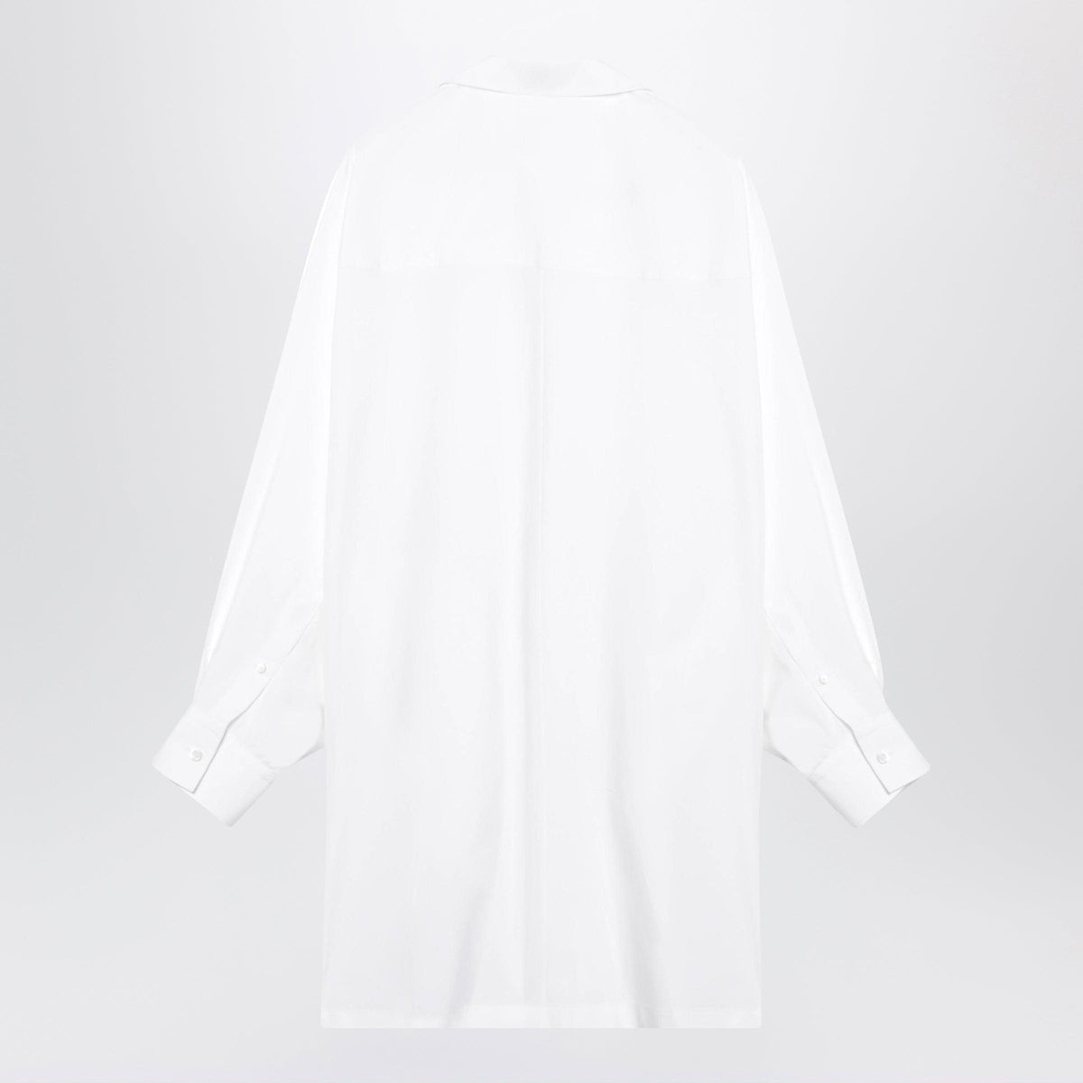 Loewe White Cotton Poplin Shirt Dress With Batwing Sleeves Women LOEWE