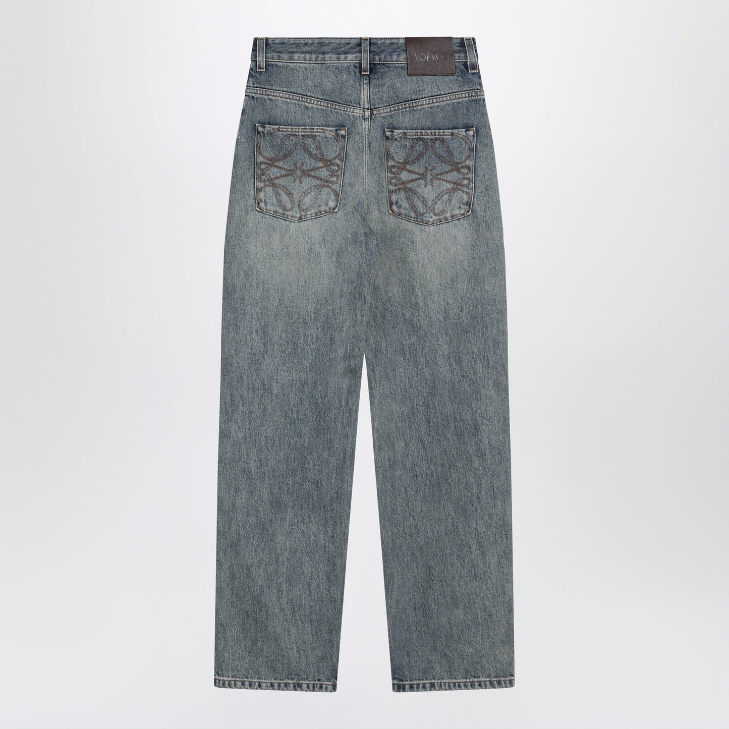 Loewe Anagram-Embroidered Jeans In Washed Cotton Denim Women LOEWE