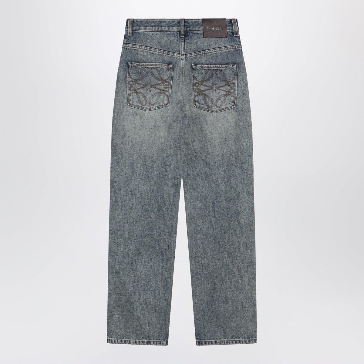 Loewe Anagram-Embroidered Jeans In Washed Cotton Denim Women LOEWE