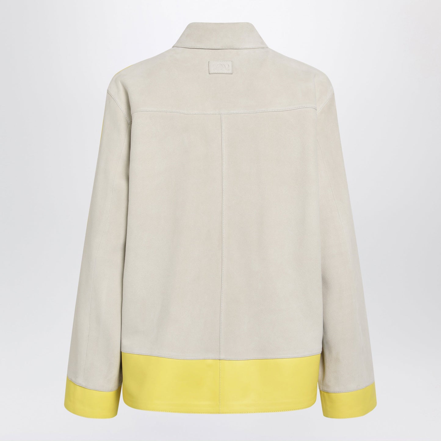 Loewe Light Grey Suede Jacket With Contrasting Inserts Women LOEWE