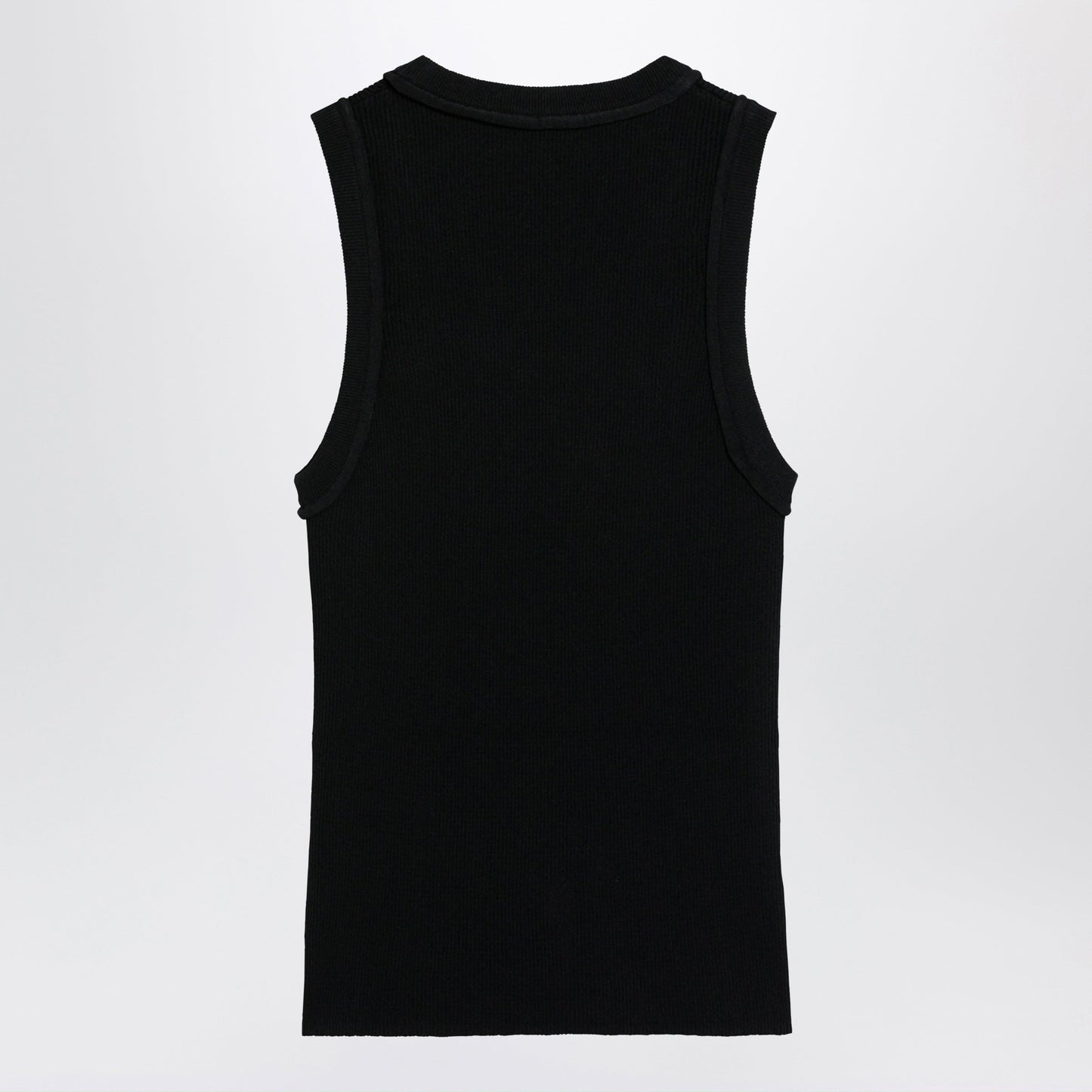 Loewe Black Ribbed Anagram Tank Top In Viscose Women LOEWE