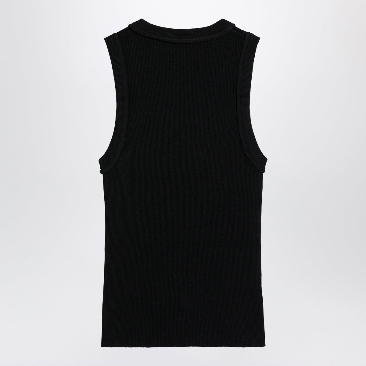 Loewe Black Ribbed Anagram Tank Top In Viscose Women LOEWE