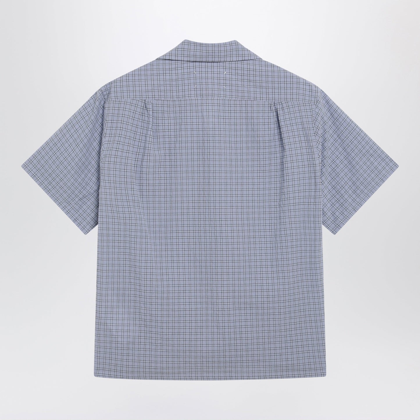 Maison Margiela Light Blue Check Bowling Shirt Men MAISON MARGIELA