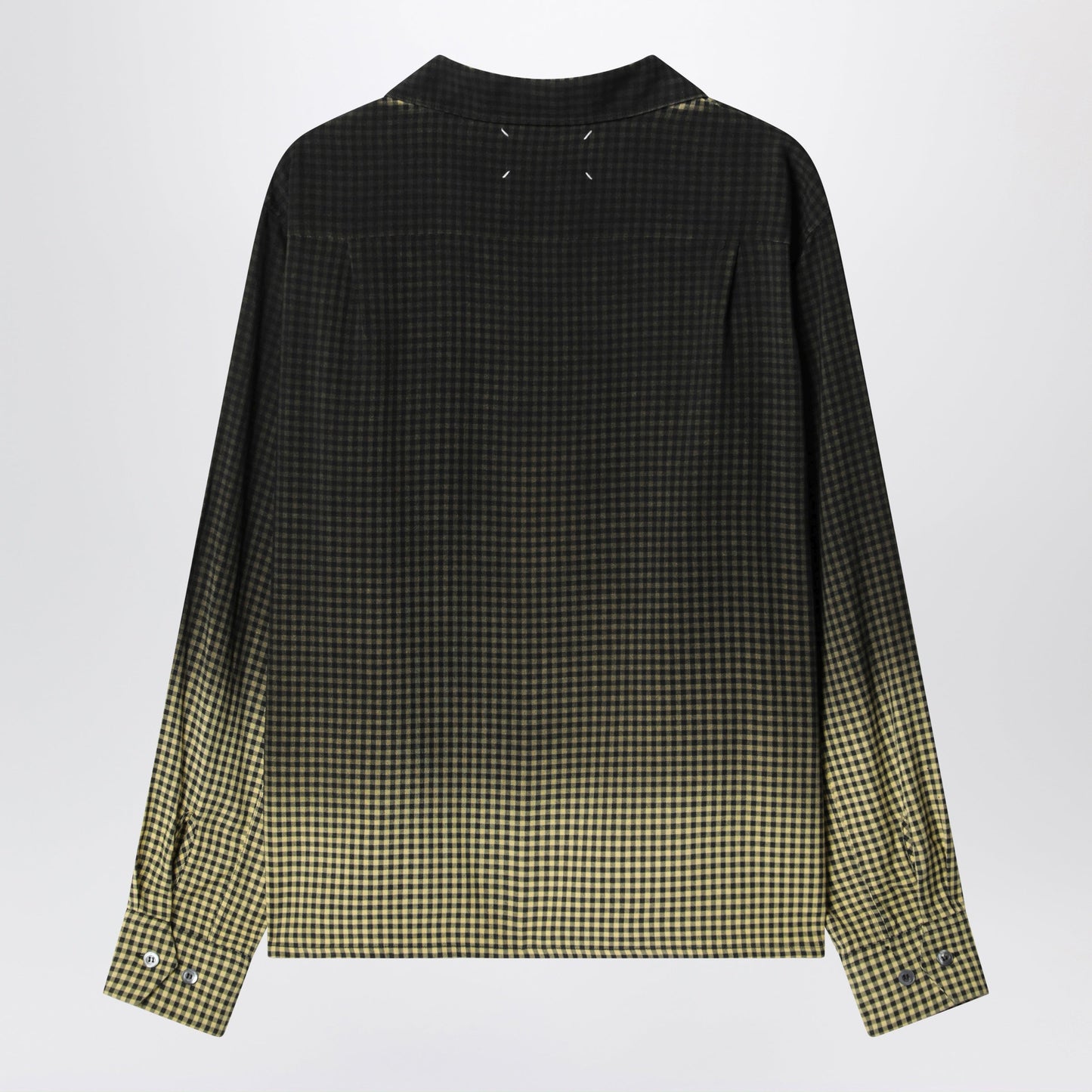 Maison Margiela Gradient Check Viscose Shirt In Yellow And Black Women MAISON MARGIELA