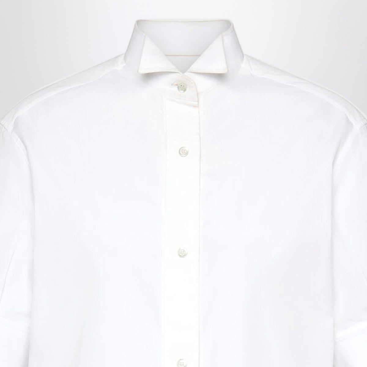 Maison Margiela Short-Sleeved Shirt In White Cotton Poplin Women MAISON MARGIELA