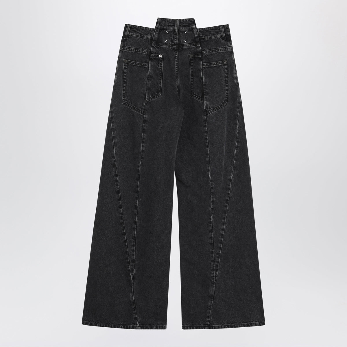 Maison Margiela Wide-Leg Jeans In Faded Black Cotton Denim Women MAISON MARGIELA