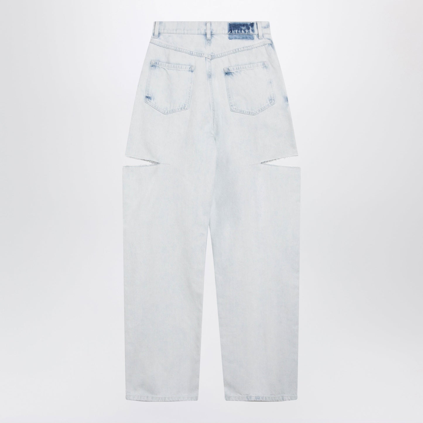 Maison Margiela Blue Faded Cotton Jeans With Cut-Out Details Women