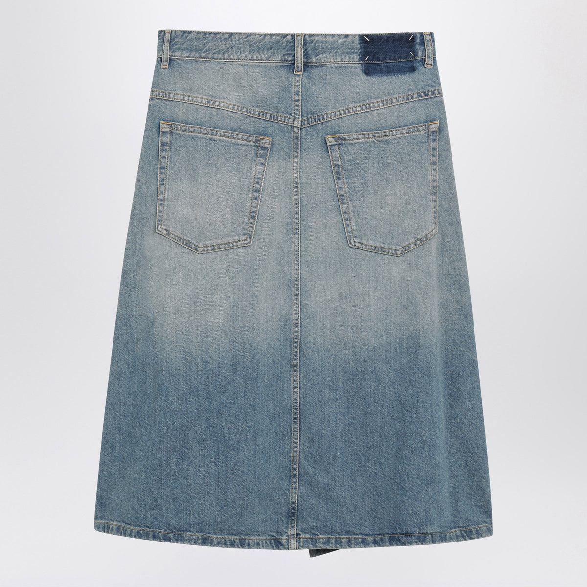 Maison Margiela Midi Wrap Skirt In Blue Denim Women MAISON MARGIELA