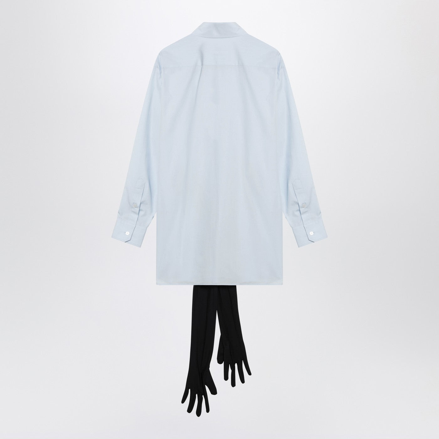 Mm6 Maison Margiela Light Blue Cotton Shirt With Gloves Women MM6 MAISON MARGIELA