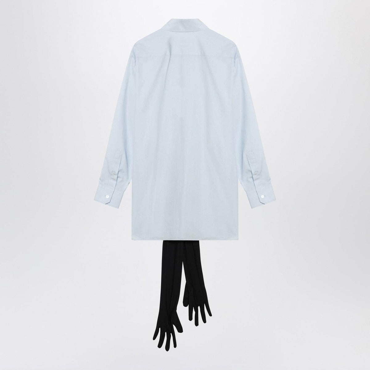 Mm6 Maison Margiela Light Blue Cotton Shirt With Gloves Women MM6 MAISON MARGIELA