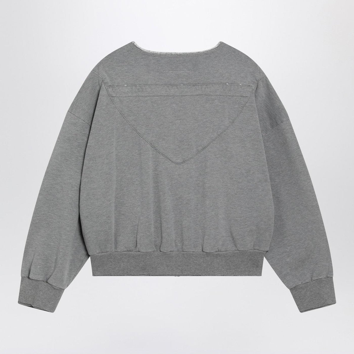 Mm6 Maison Margiela Felpa Con Zip E Coulisse In Cotone Grigia Women Women MM6 MAISON MARGIELA