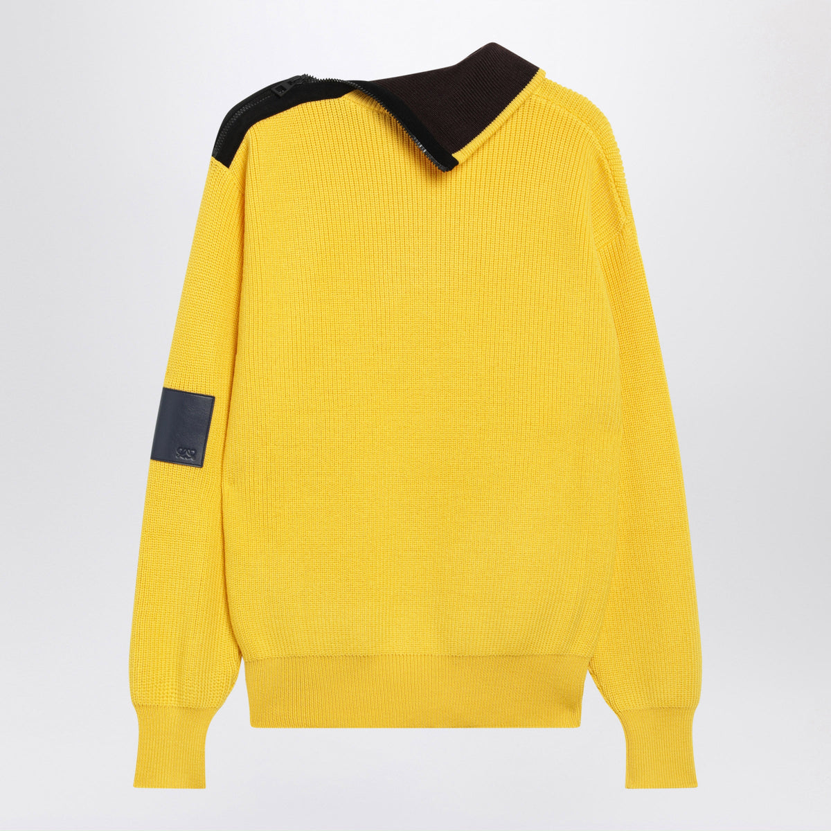 Loewe Yellow Wool Sweater With Zip Detail Women LOEWE