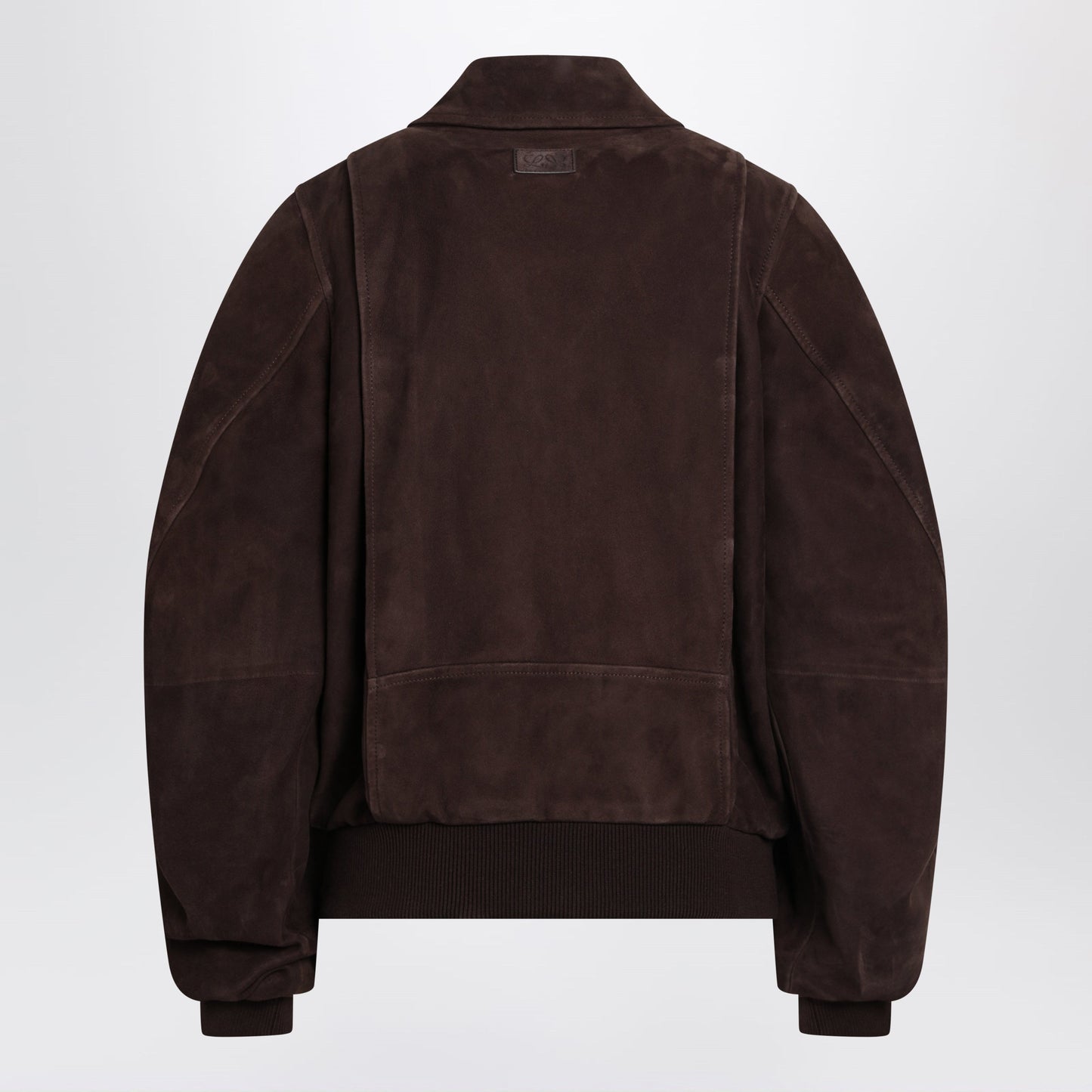 Loewe Dark Brown Suede Bomber Jacket Women LOEWE