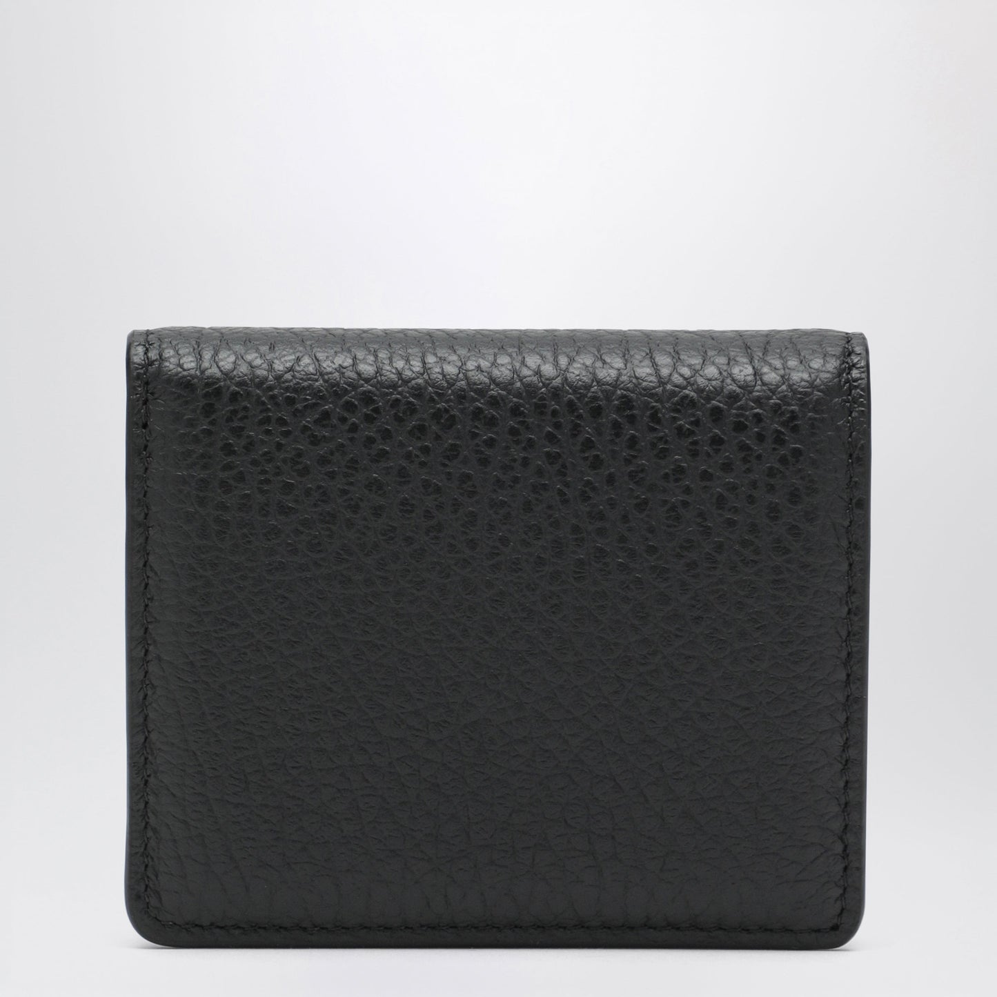 Maison Margiela Four Stitches Compact Grained Leather Card Holder In Black Men MAISON MARGIELA