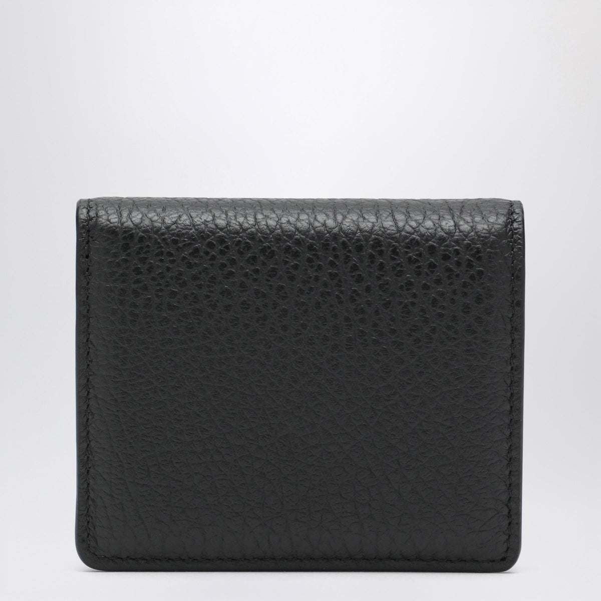 Maison Margiela Four Stitches Compact Grained Leather Card Holder In Black Men MAISON MARGIELA