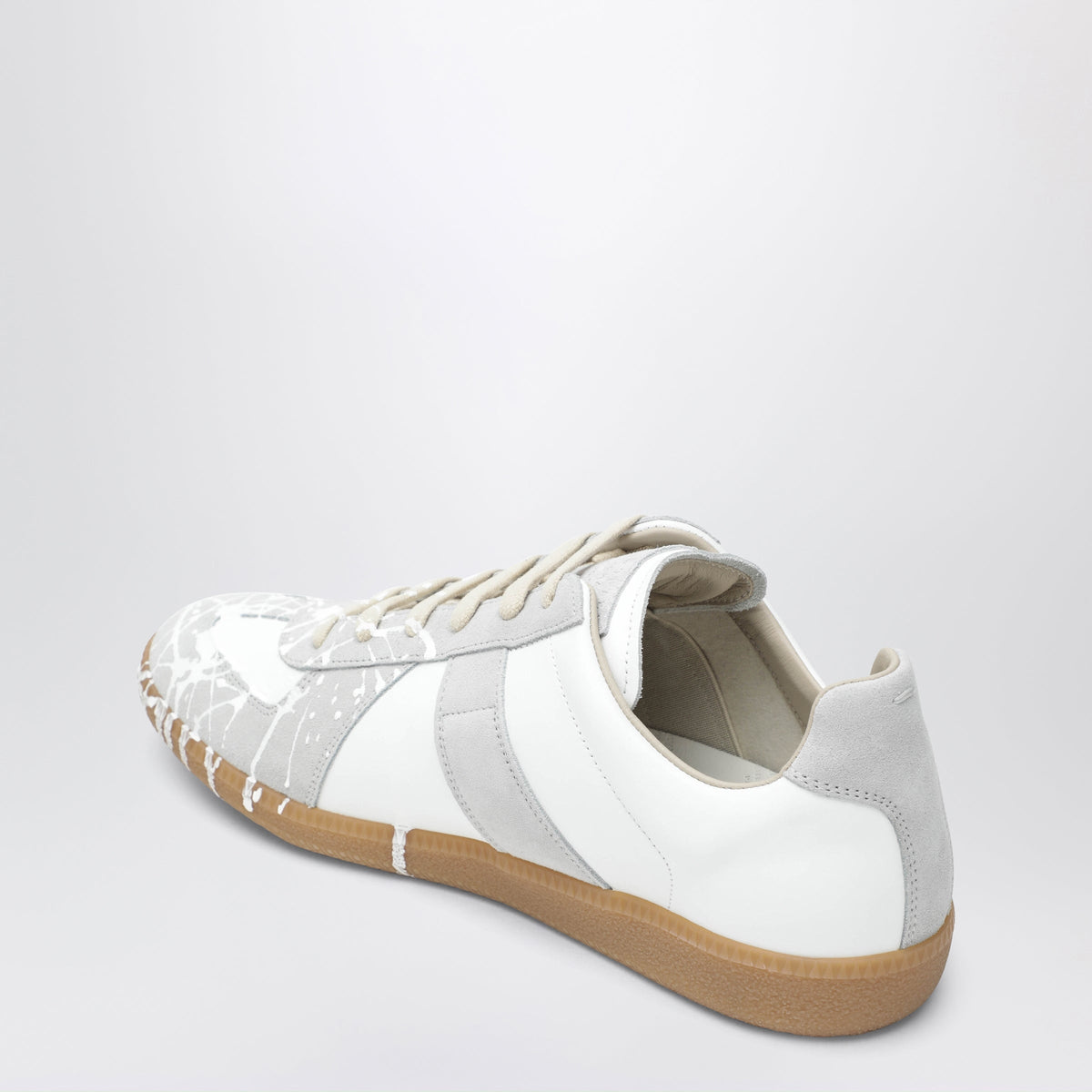 Maison Margiela Replica Sneakers In White Leather And Suede Men MAISON MARGIELA