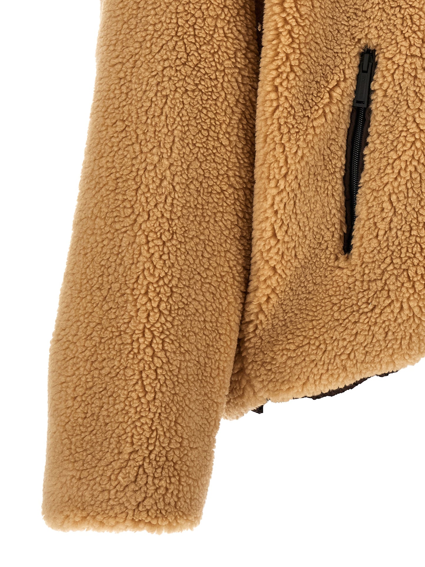 Dsquared2 Men Teddy Reversible Jacket With Logo Patch DSQUARED2