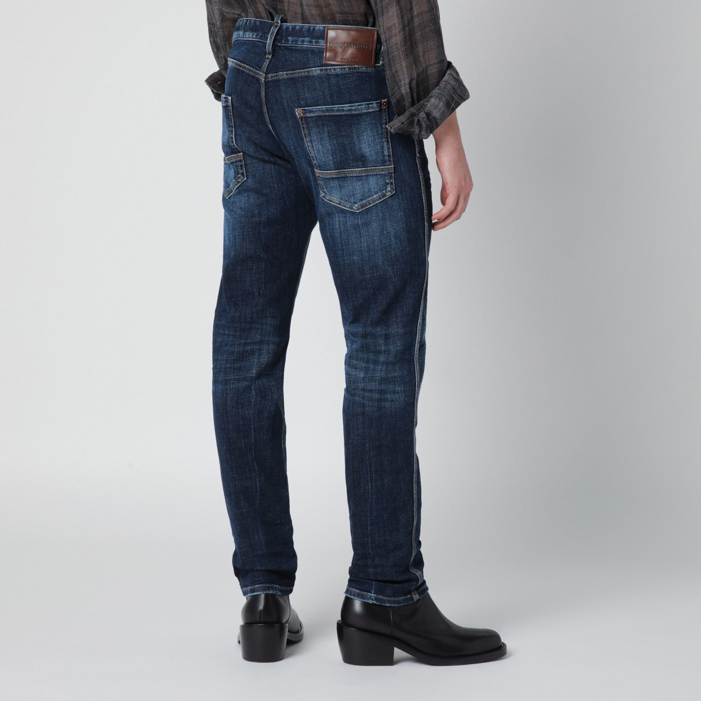 Dsquared2 Slim-Fit Jeans In Blue Washed Denim With Distressed Details Men DSQUARED2