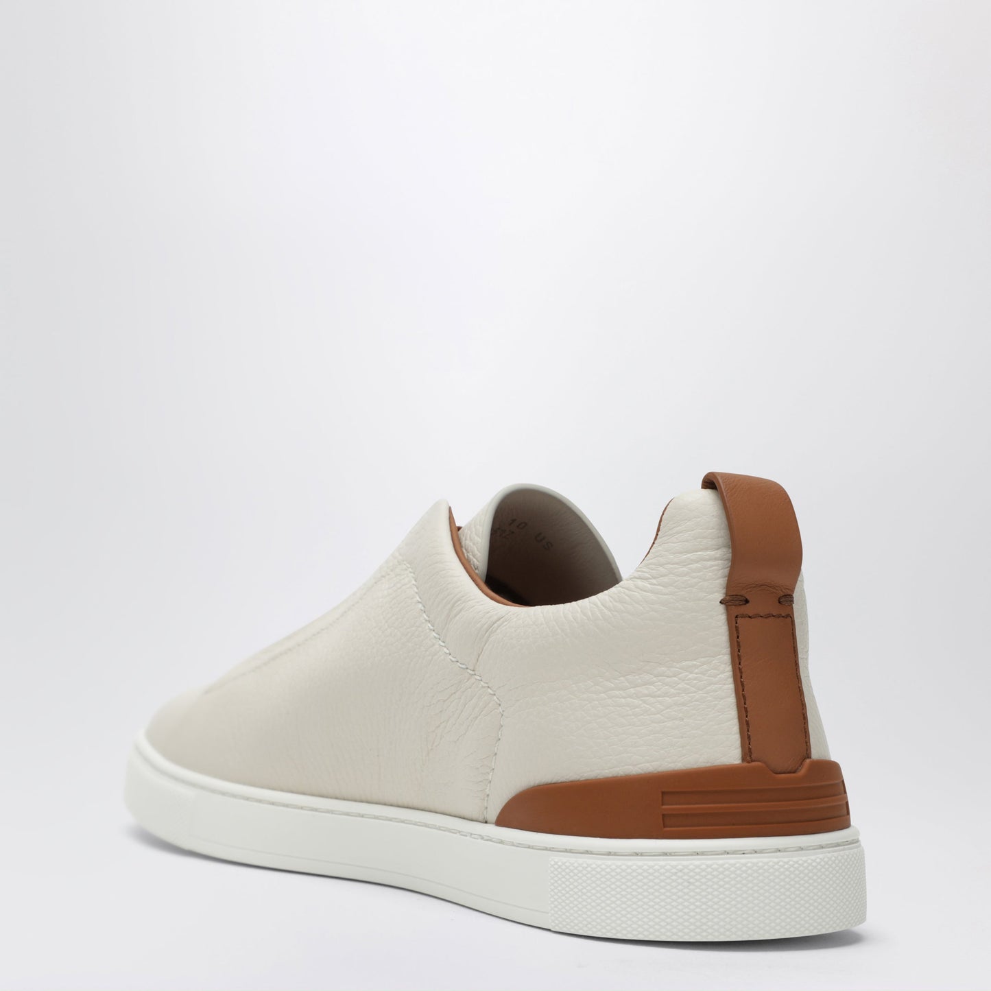 Zegna Triple Stitch White Leather Sneakers Men ZEGNA