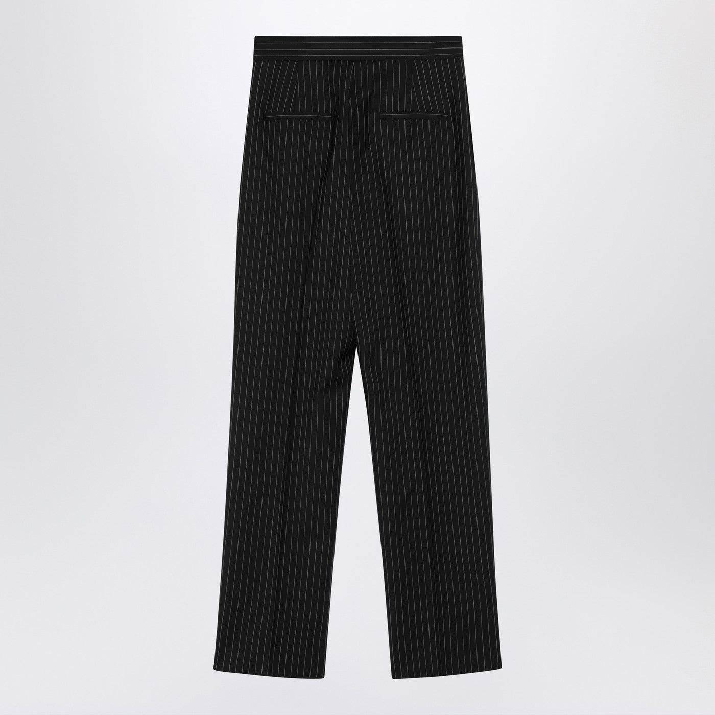 Max Mara Black Pinstriped Wool Trousers Women MAX MARA