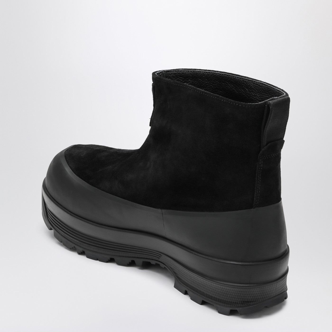 Stone Island Black Suede Ankle Boot With Logo Men STONE ISLAND