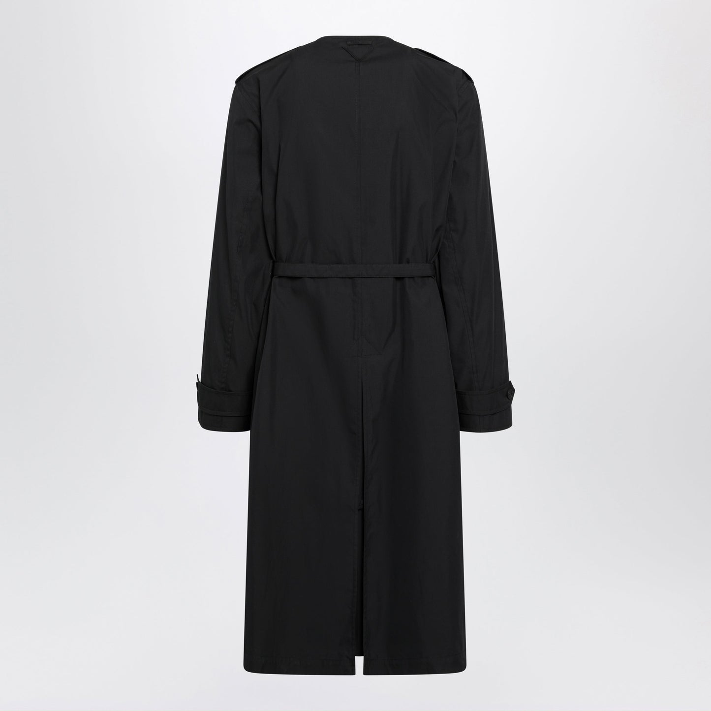 Prada Black Double-Breasted Cotton-Blend Trench Coat Men PRADA