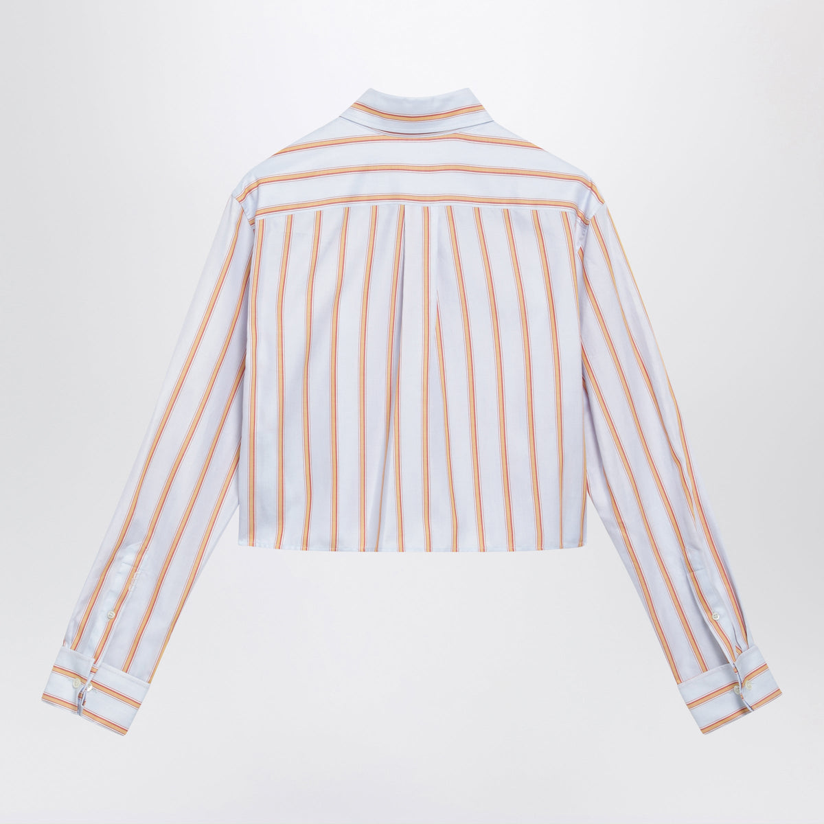 Jw Anderson Cropped Blue And Orange Cotton Shirt Women J.W. ANDERSON