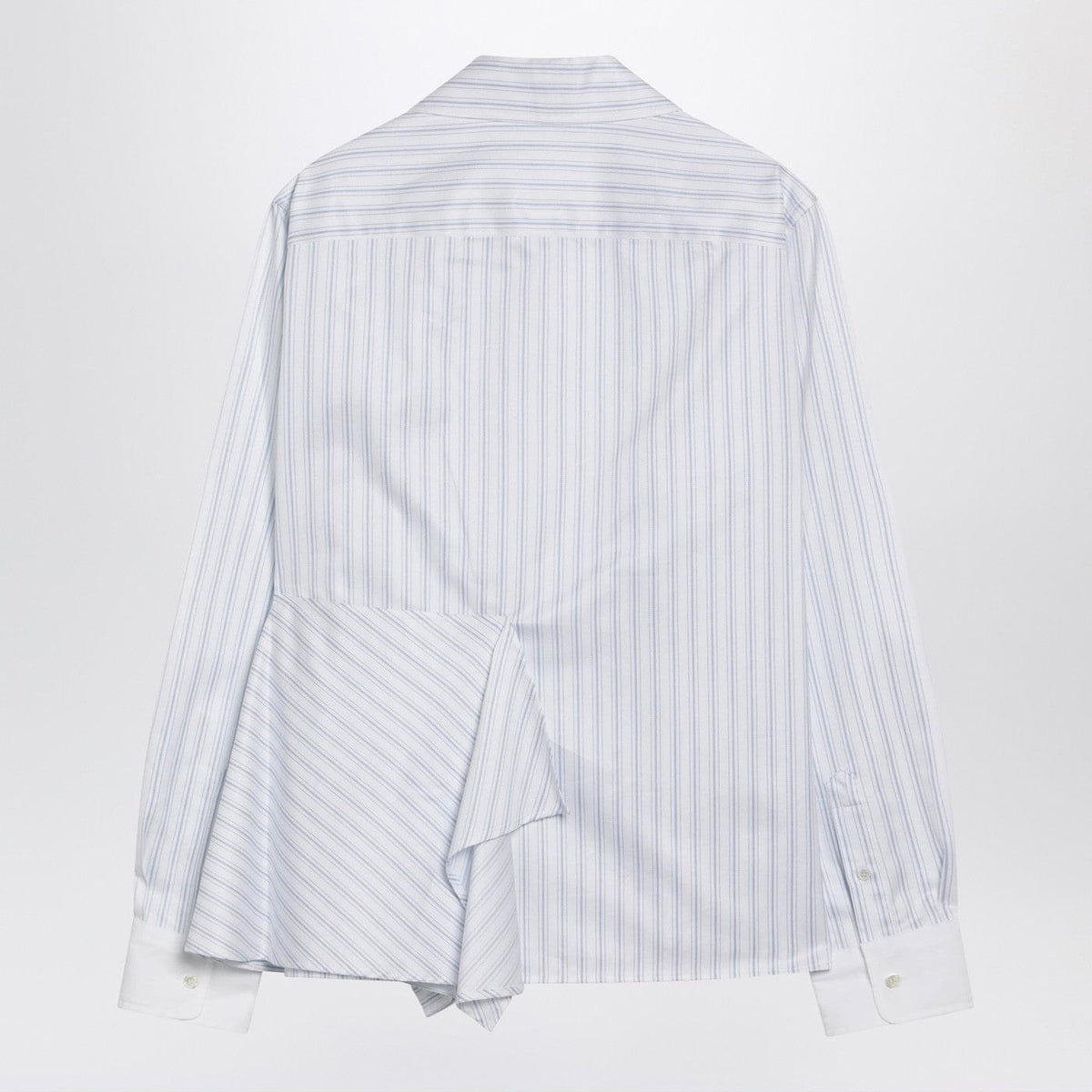 Jw Anderson White Striped Asymmetric Draped Shirt Women J.W. ANDERSON