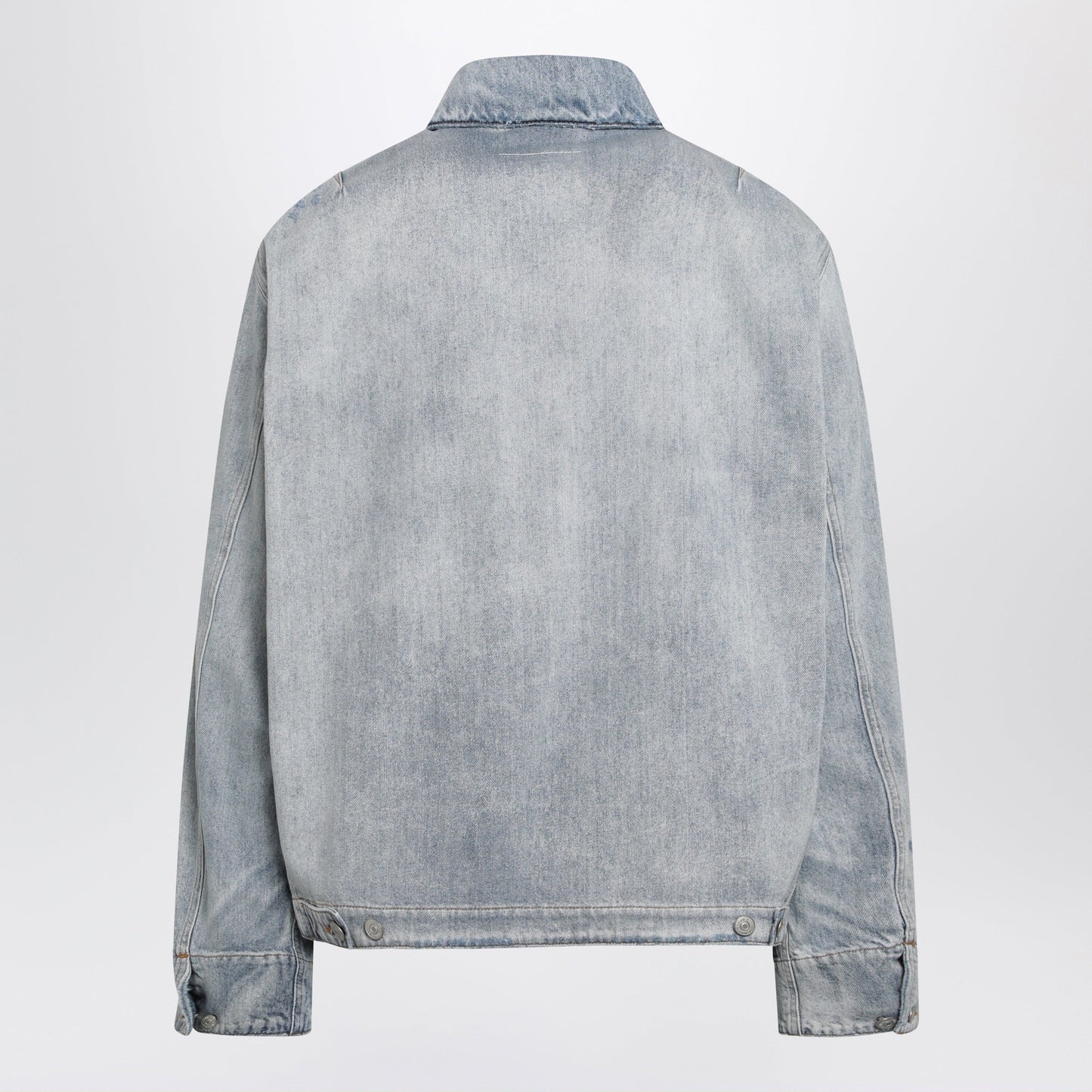 Mm6 Maison Margiela Washed Blue Zip-Up Denim Jacket Men MM6 MAISON MARGIELA