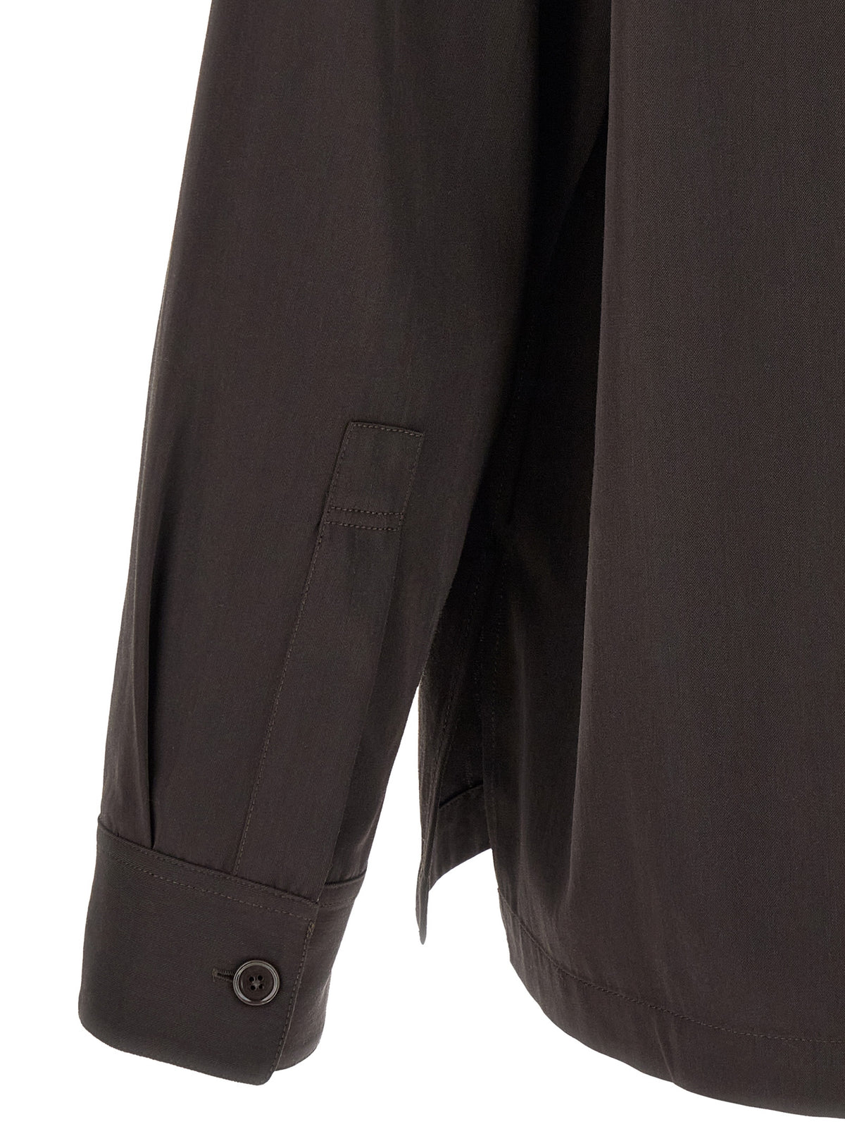 Lemaire Men Brown Wool Gabardine Overshirt LEMAIRE