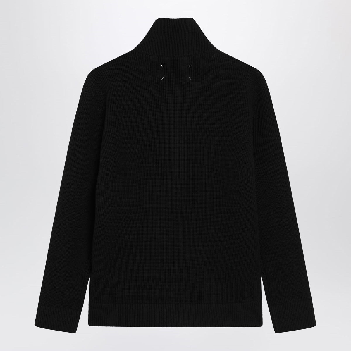 Maison Margiela Zip-Up Knit Cardigan In Black Cotton And Wool Men MAISON MARGIELA