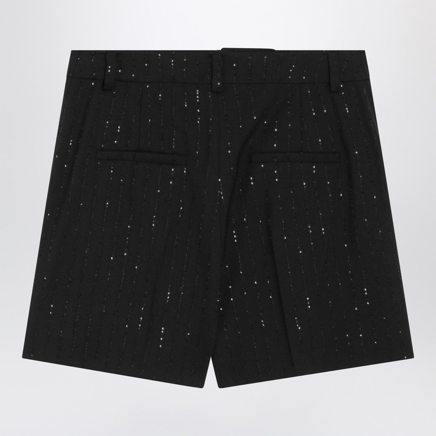 Max Mara Pianoforte Black Shorts With Pinstripe-Effect Micro Sequins Women MAX MARA