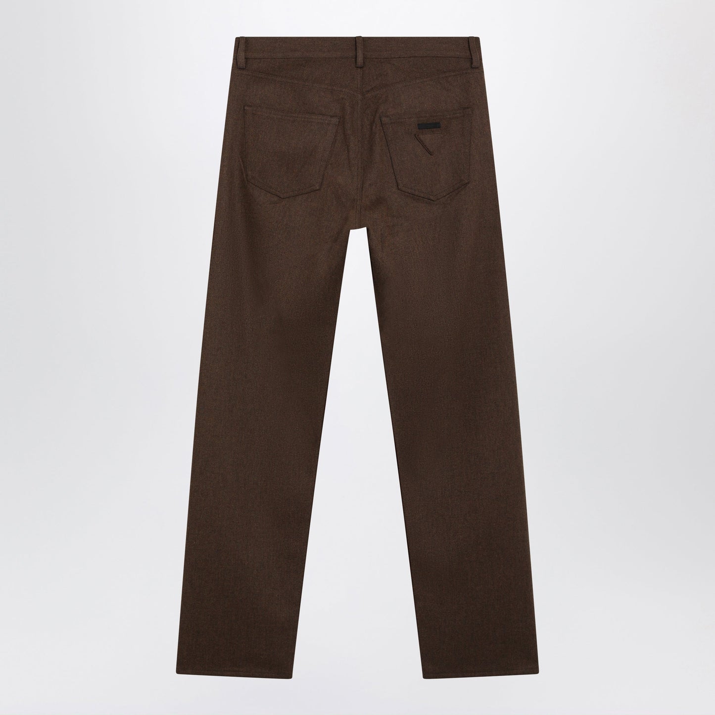 Prada Ebony-Colored Wool Trousers Men PRADA
