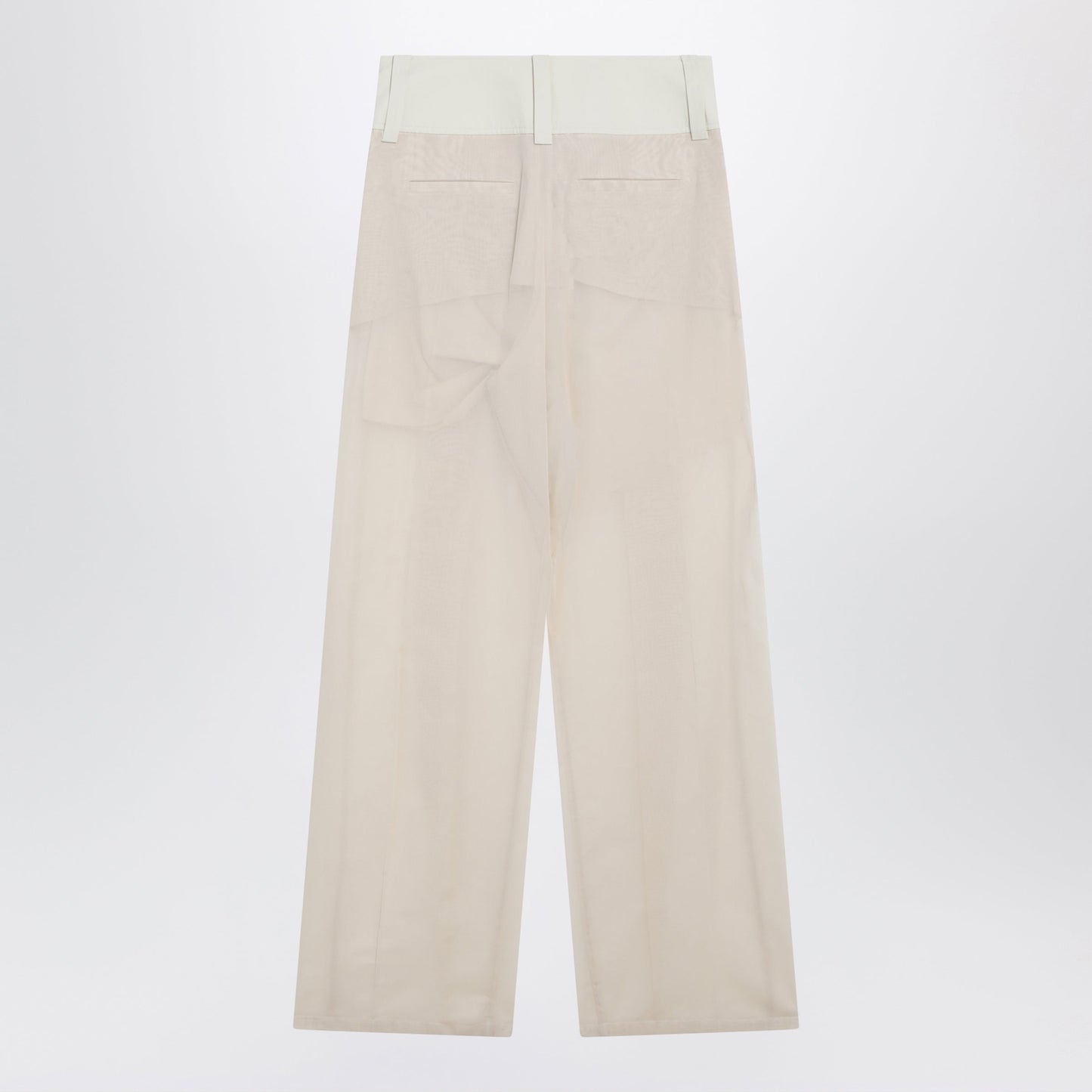 Sportmax Wide-Leg Trousers In Ecru Organza Cotton Voile Women SPORTMAX