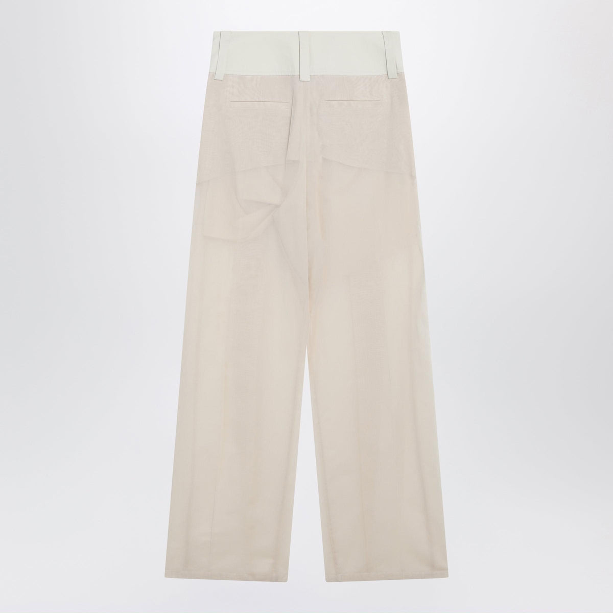 Sportmax Wide-Leg Trousers In Ecru Organza Cotton Voile Women SPORTMAX