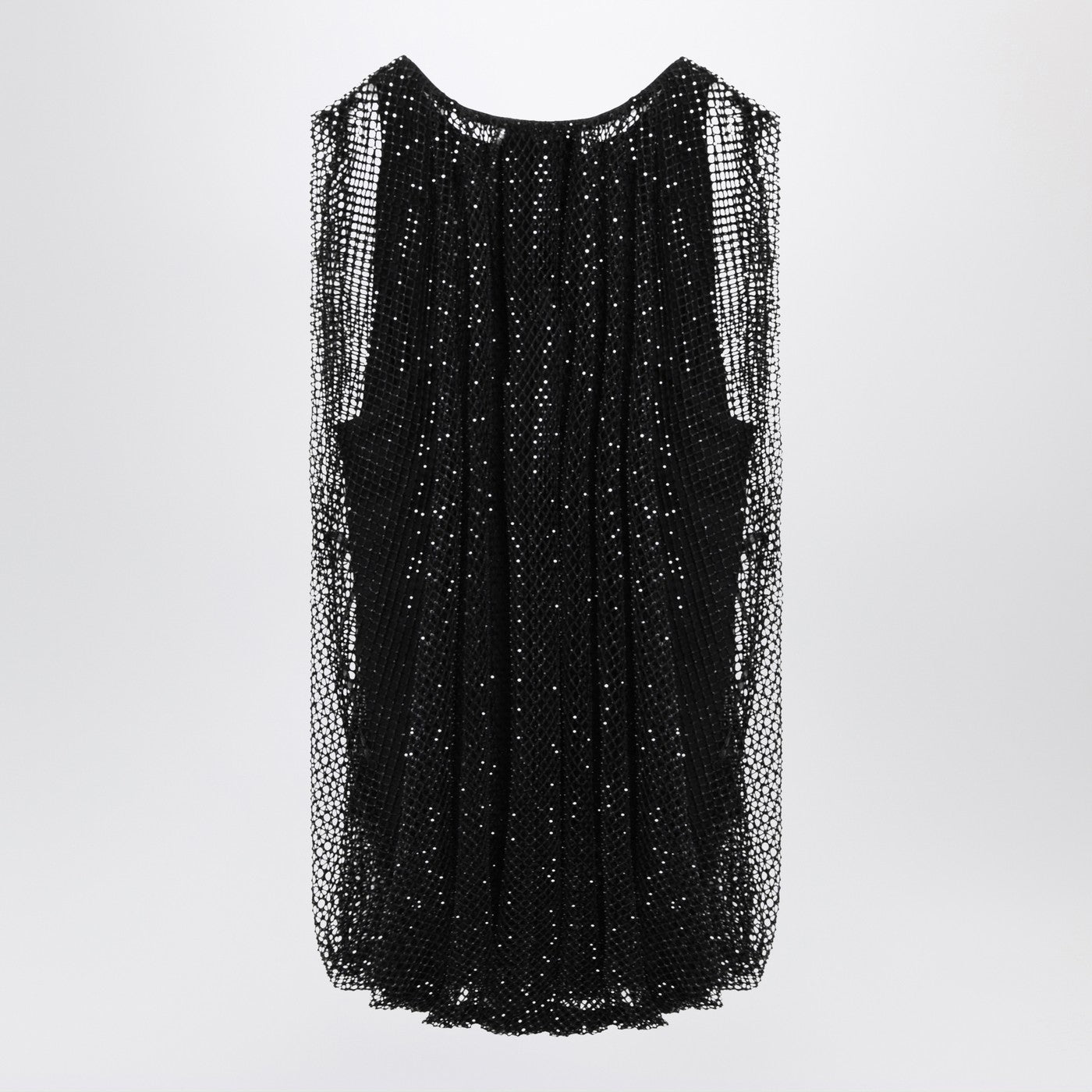 Sportmax Black Mesh Top With Crystals Women SPORTMAX
