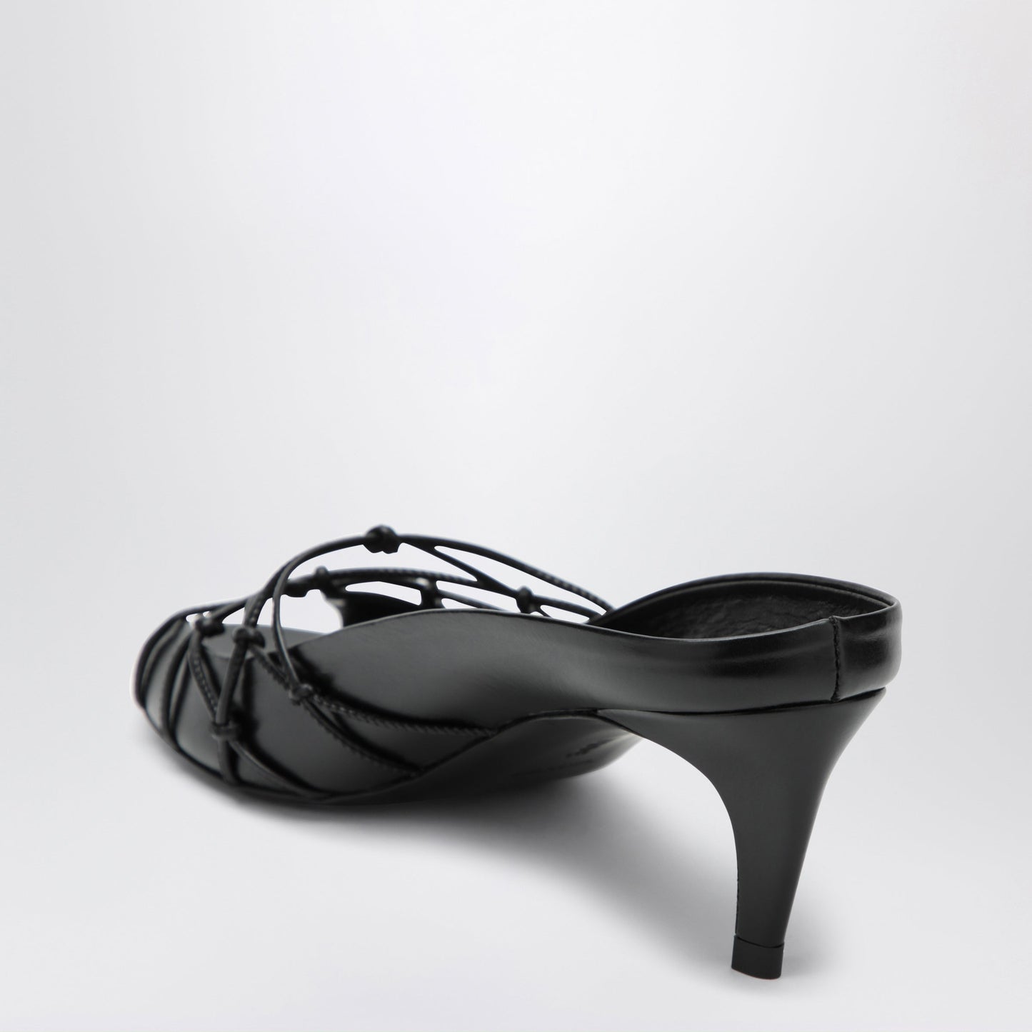 Jude Knotty Black Leather Slide Sandals Women Jude
