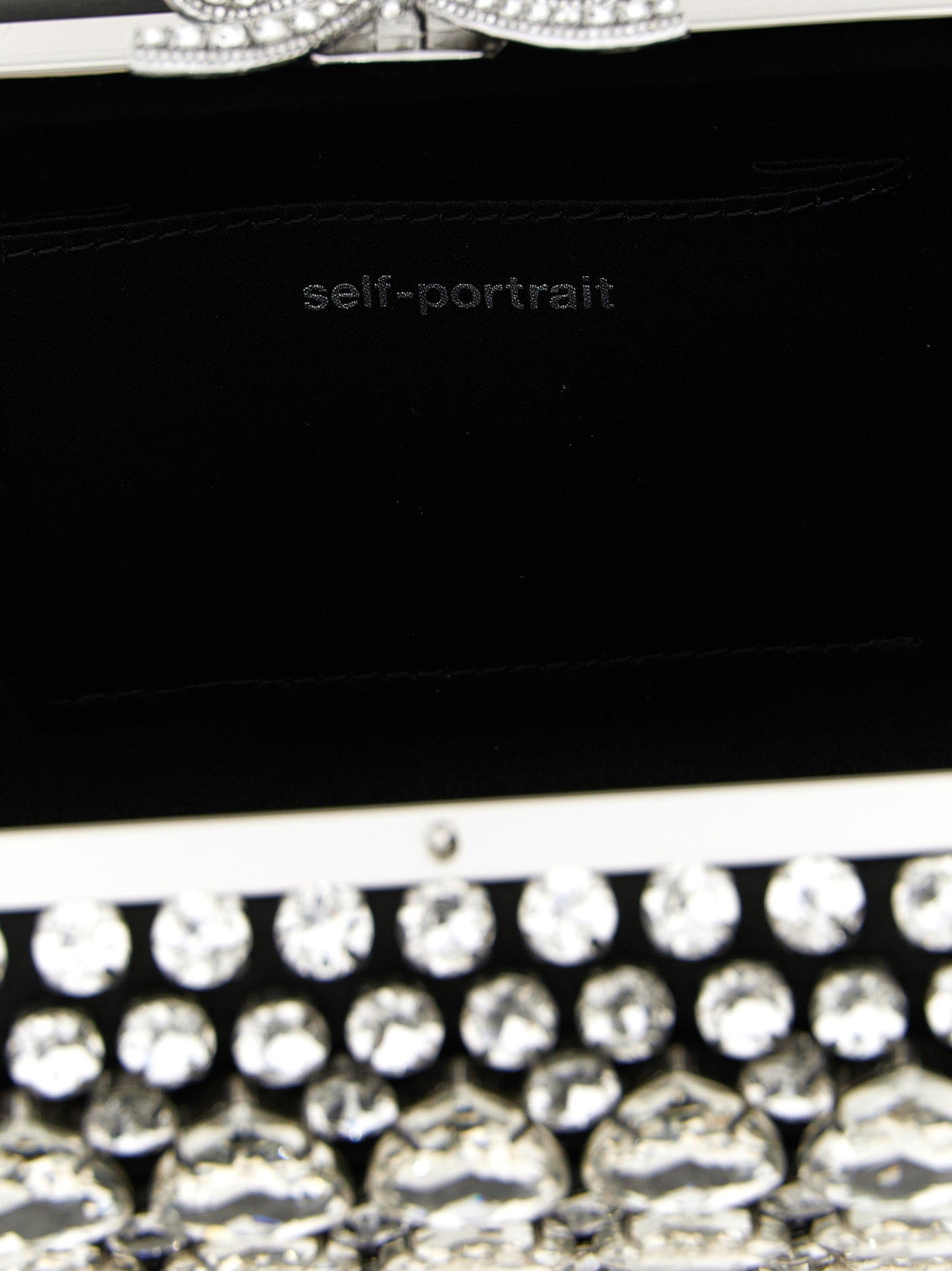 Self Portrait Women 'Black Satin Crystal' Clutch SELF-PORTRAIT