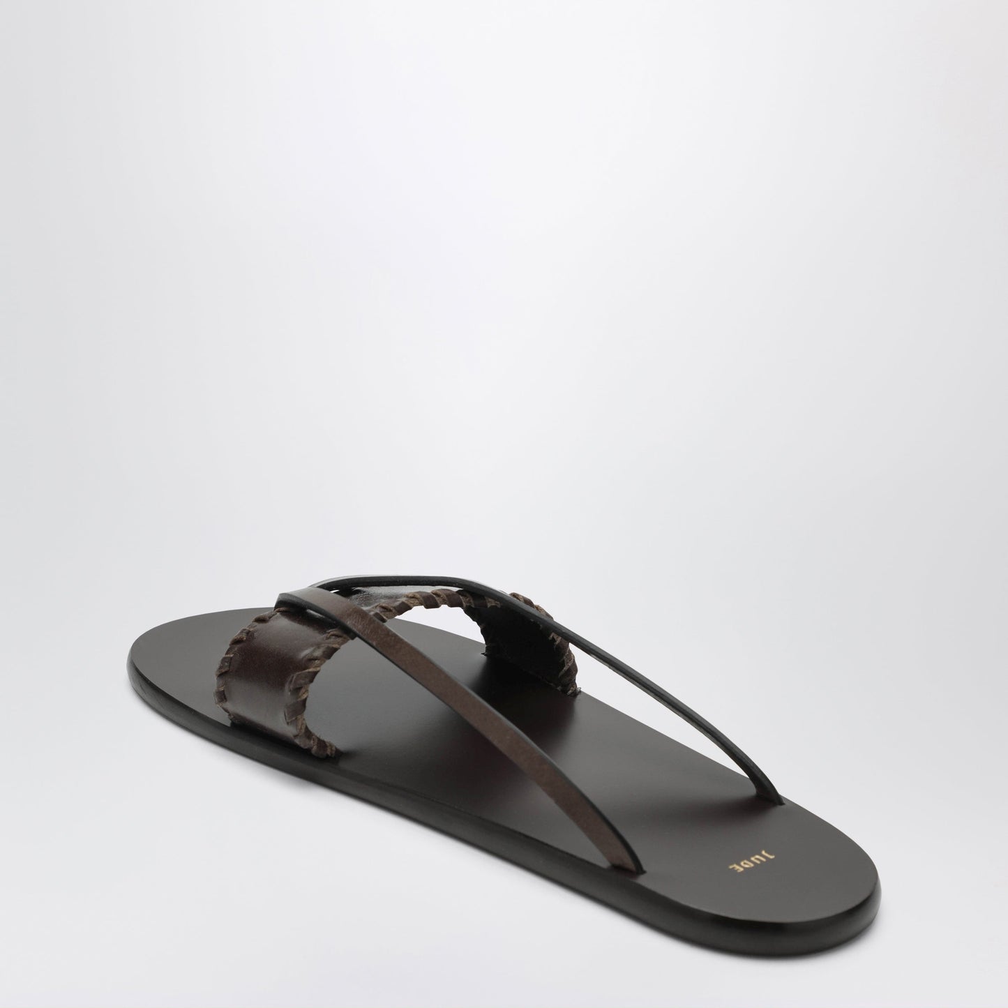 Jude Brown Leather Flip-Flop Sandals Women Jude