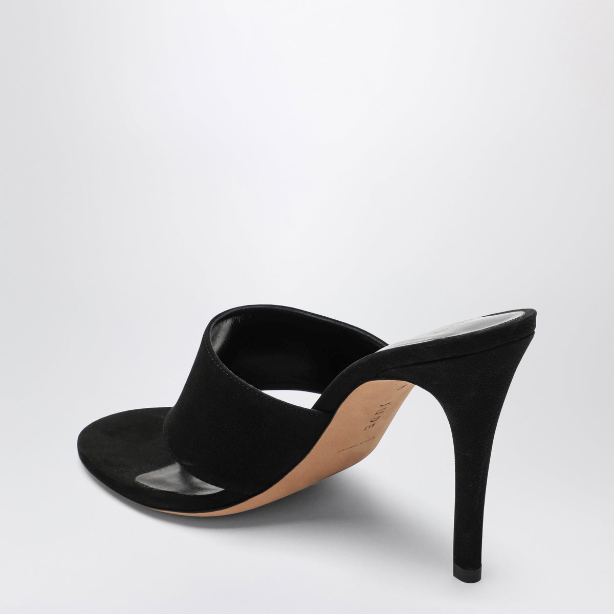 Jude Black Nubuck Leather Thong Sandals Women