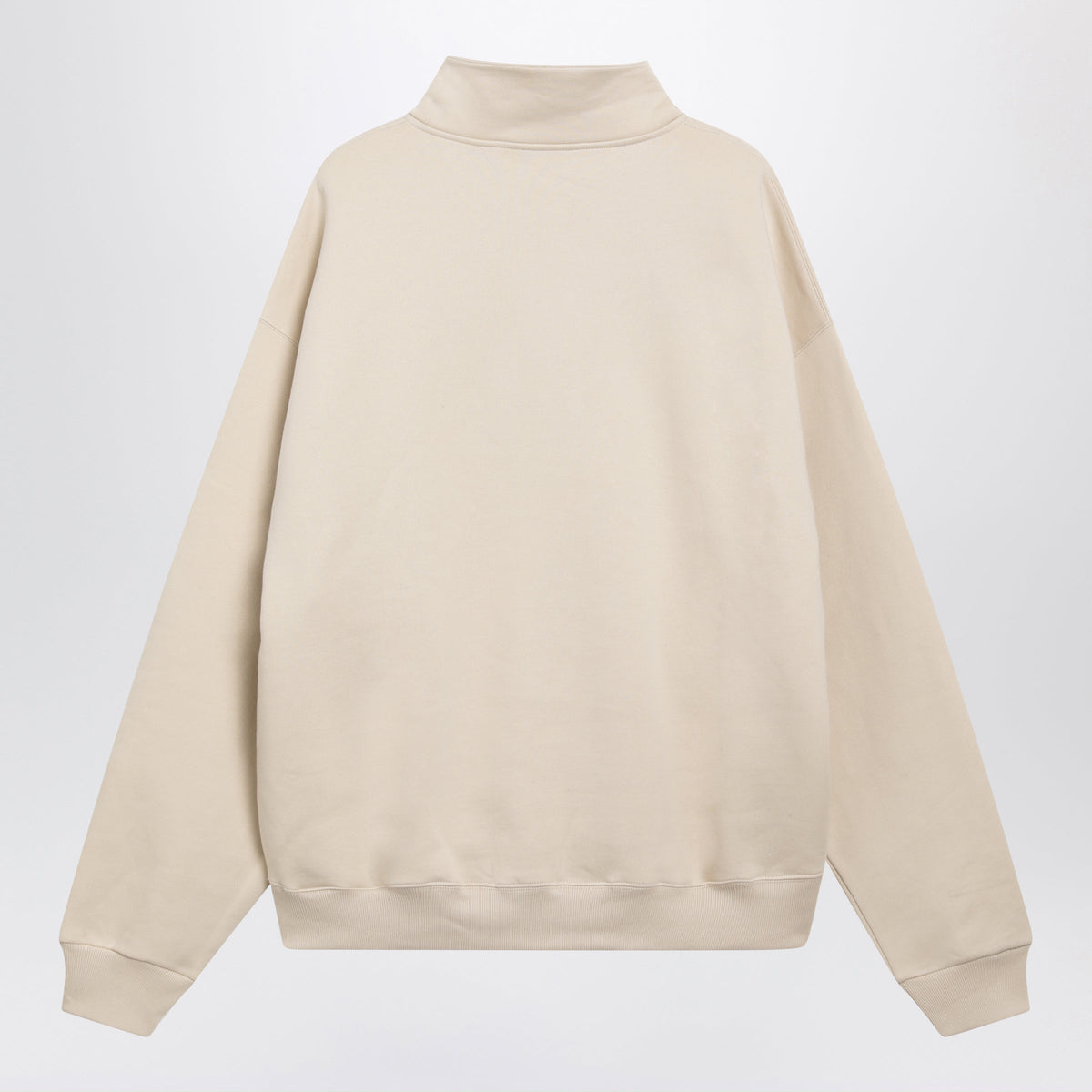 Jacquemus Beige Half-Zip Sweatshirt With Grosgrain Logo Men JACQUEMUS