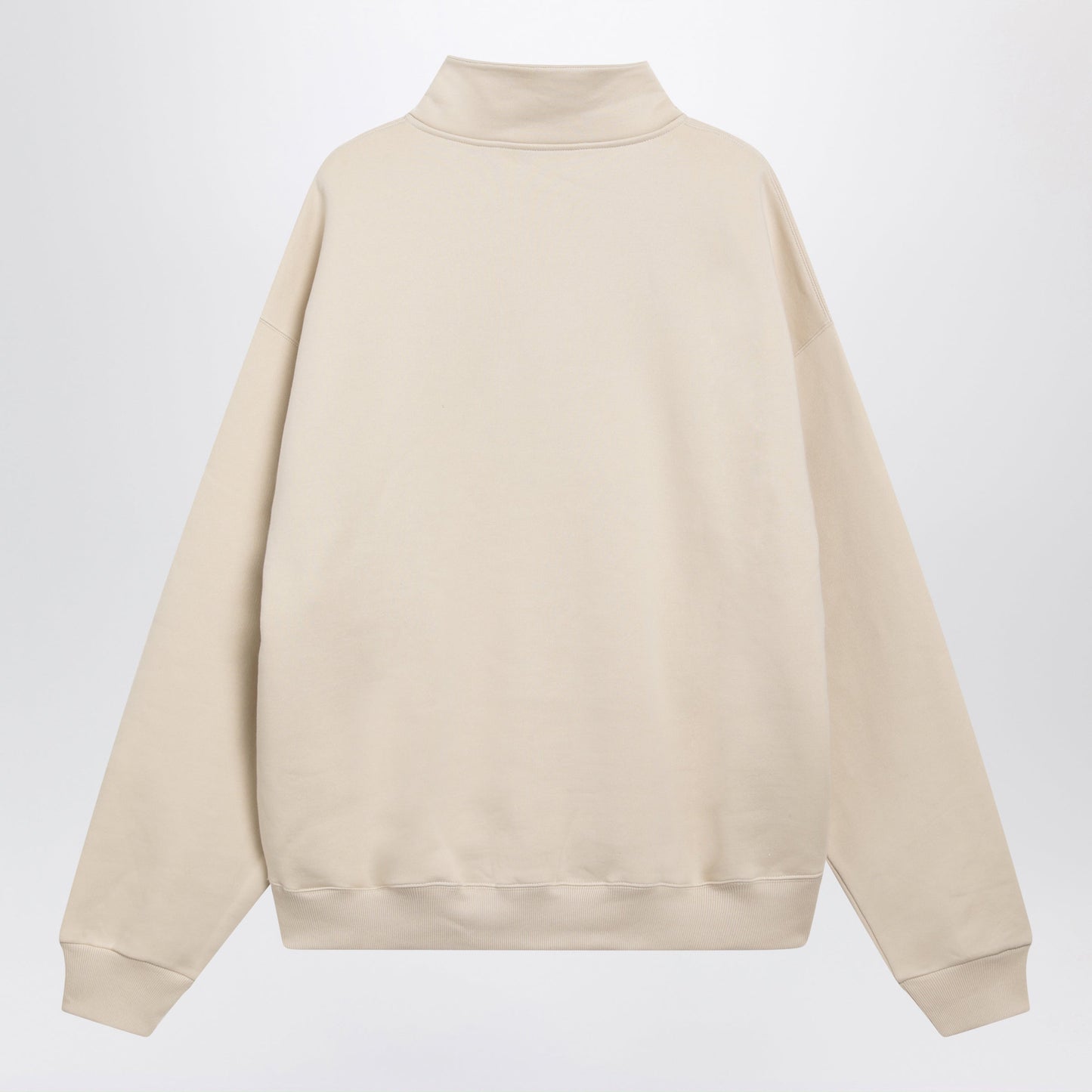 Jacquemus Beige Half-Zip Sweatshirt With Grosgrain Logo Men JACQUEMUS