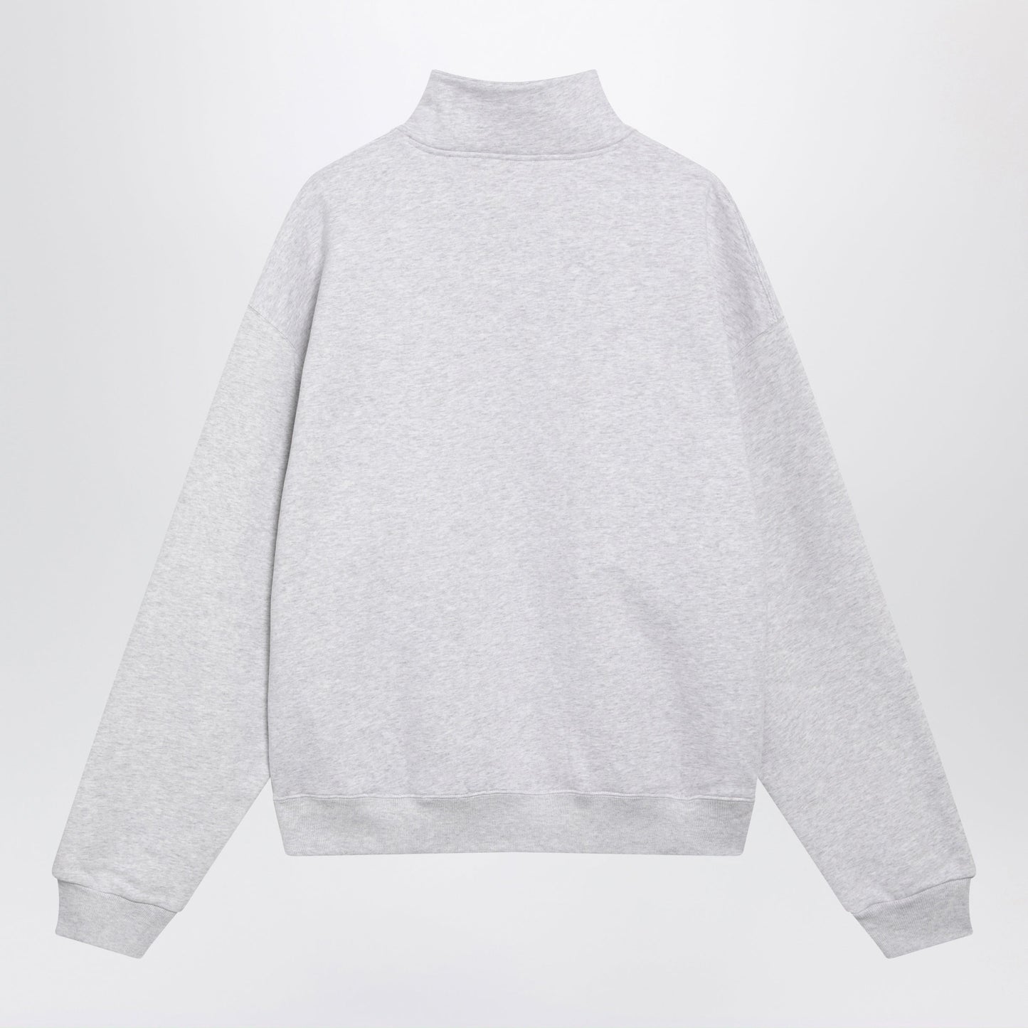 Jacquemus Light Grey Zip-Neck Sweatshirt With Gros Grain Logo Men JACQUEMUS