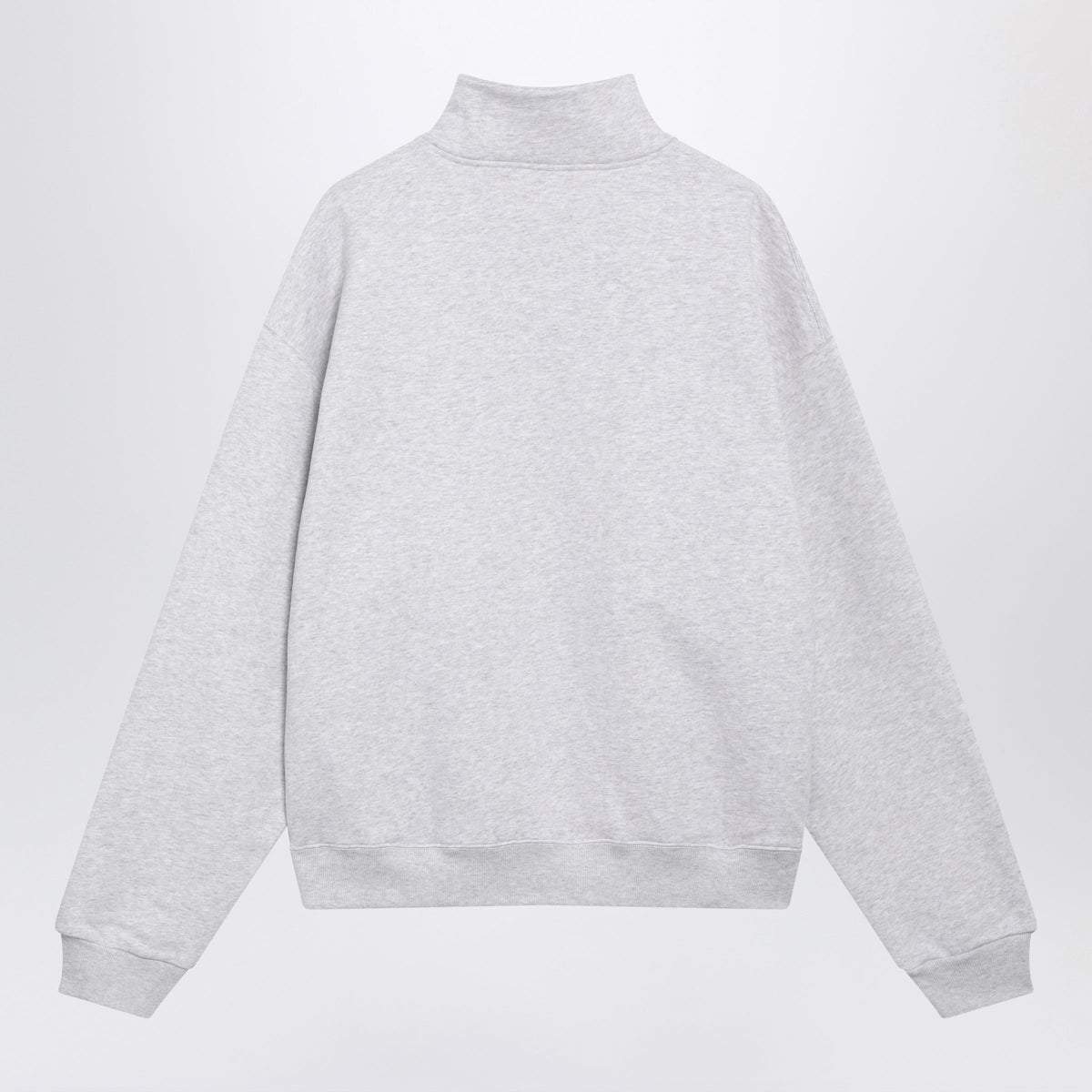 Jacquemus Light Grey Zip-Neck Sweatshirt With Gros Grain Logo Men JACQUEMUS